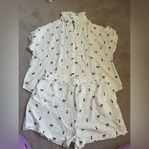 Fun & Flirt Cat Print Pajama Set